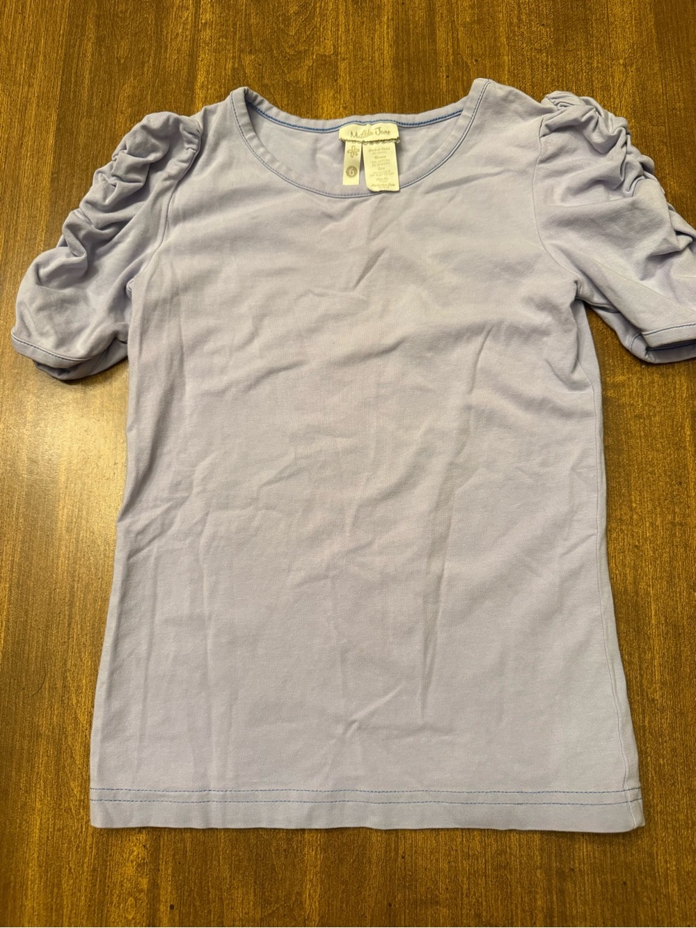 Matilda Jane Lavender Ruched Puff-Sleeve Tee